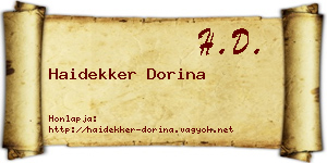 Haidekker Dorina névjegykártya